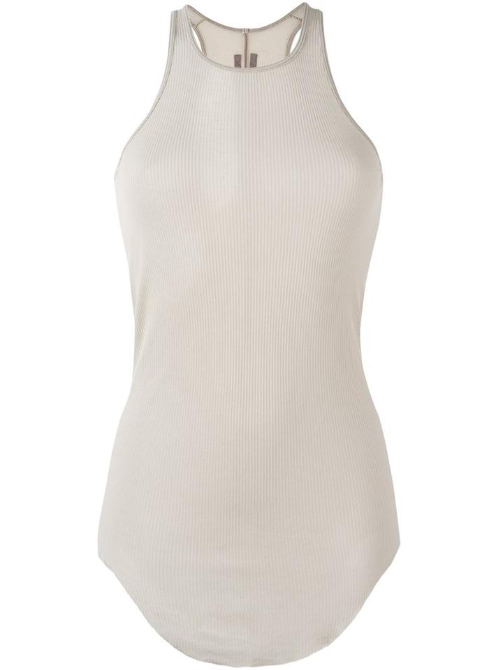 Rick Owens Curved Hem Tank Top, Women's, Size: 42, White, Viscose/silk