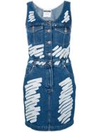Moschino Painted Stripe Denim Dress - Blue
