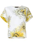 No21 Sunflower Print Blouse, Women's, Size: 44, White, Silk