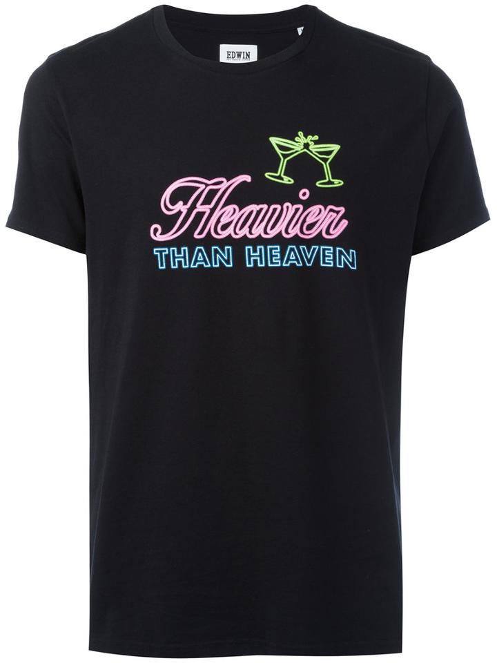 Edwin - Heavier Than Heaven T-shirt - Men - Cotton - L, Black, Cotton