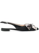 Prada Slingback Bow Sandals - Black