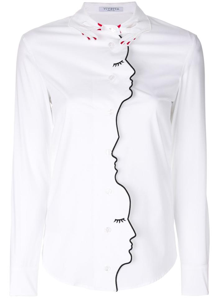 Vivetta Embroidered Faces Shirt - White