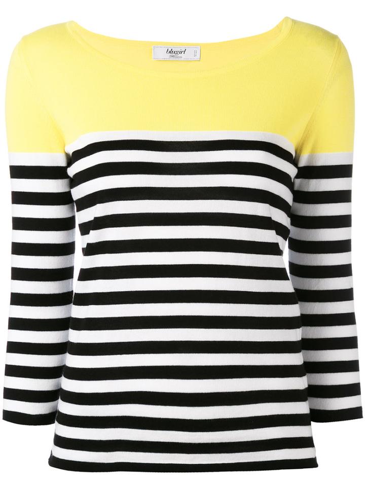 Blugirl - Three-quarter Sleeve Jumper - Women - Cotton - 40, Yellow/orange, Cotton