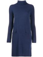 Allude Long Sleeve Knitted Dress - Blue