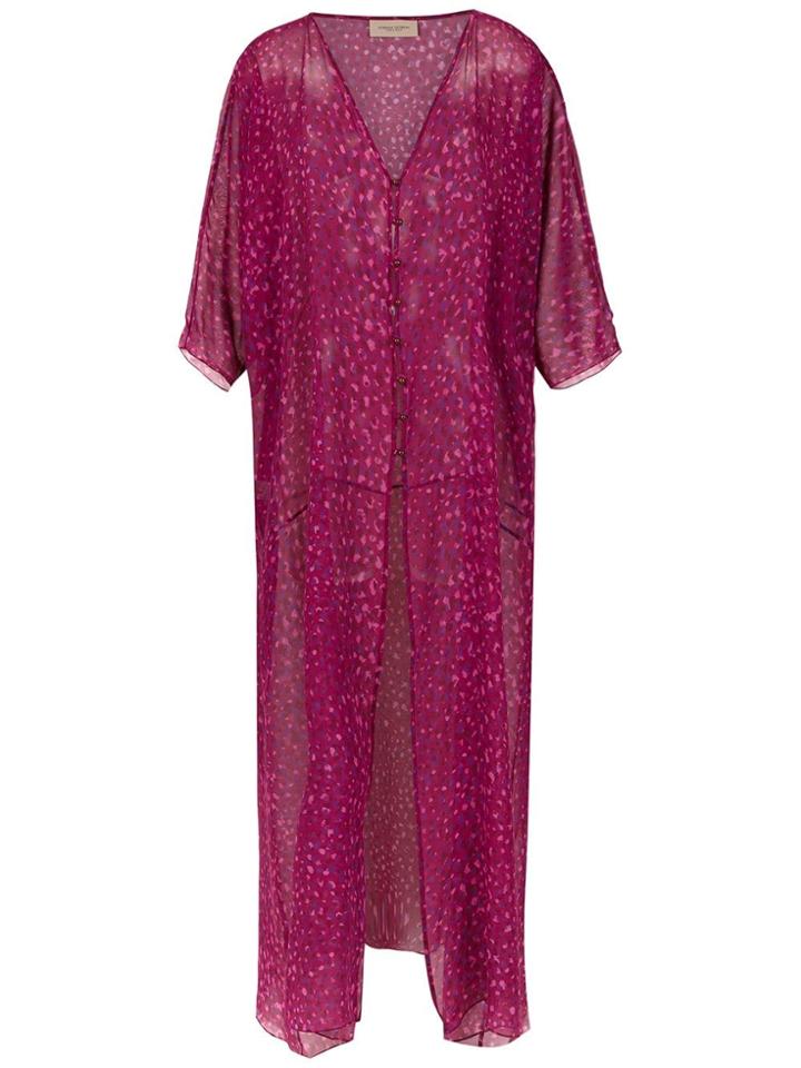 Adriana Degreas Pomeganate Long Kaftan - Pink