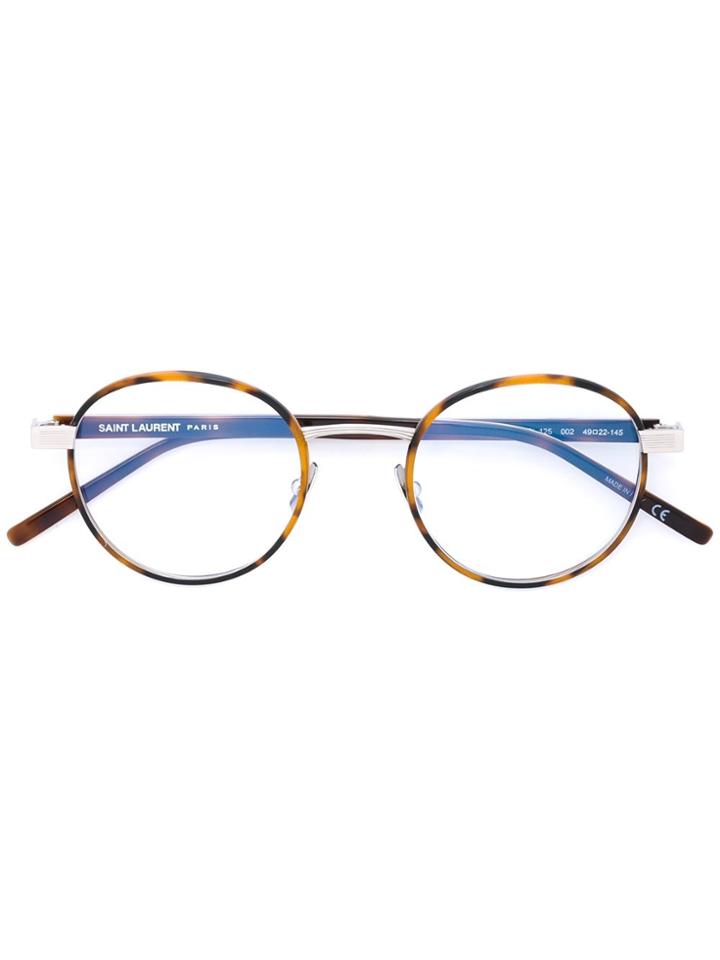Saint Laurent Eyewear Tortoiseshell Glasses - Brown