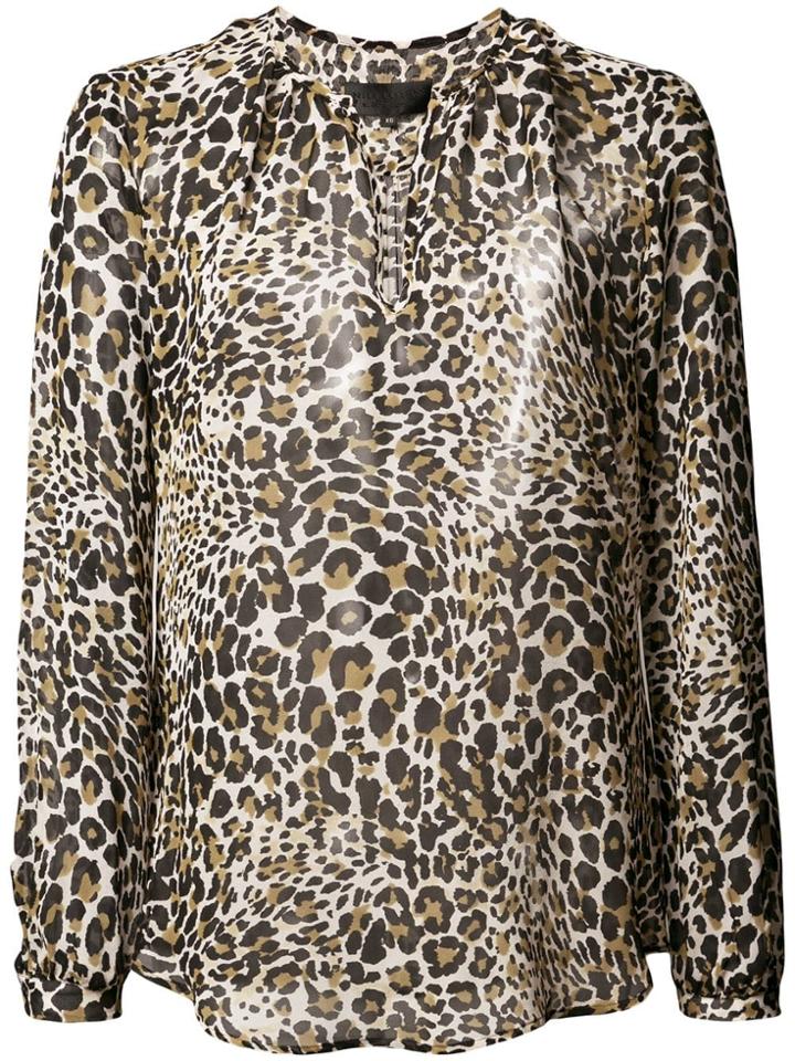 Nili Lotan Leopard Print Blouse - White