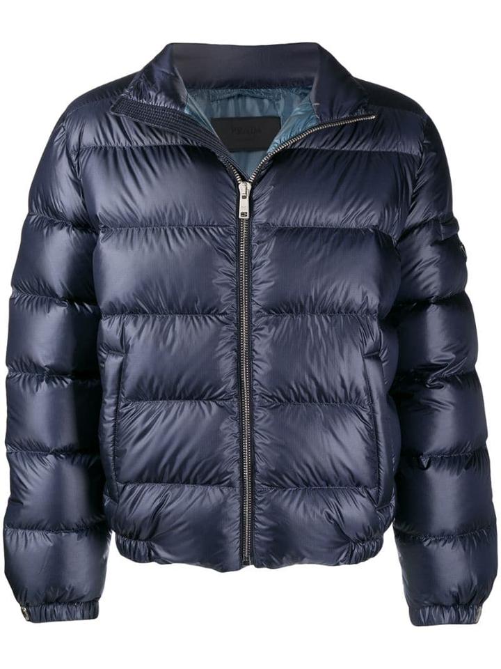 Prada Quilted Zipped Jacket - Blue