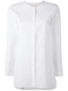 's Max Mara Collarless Shirt, Women's, Size: 42, White, Cotton
