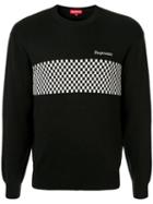 Supreme Checkered Panel Sweatshirt - Black
