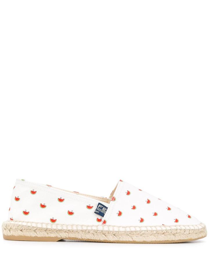 Fefè Watermelon Print Espadrilles - White