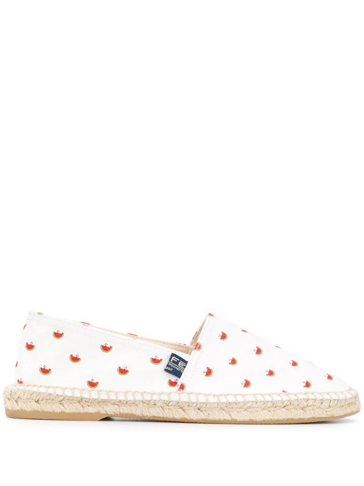 Fefè Watermelon Print Espadrilles - White