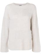 Lorena Antoniazzi Fuzzy Panel Sweater - Nude & Neutrals