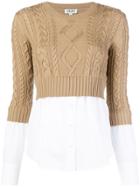 Kenzo Ribbed Knit Contrast Shirt - Nude & Neutrals