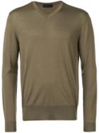 Falke V-neck Lightweight Jumper - Green