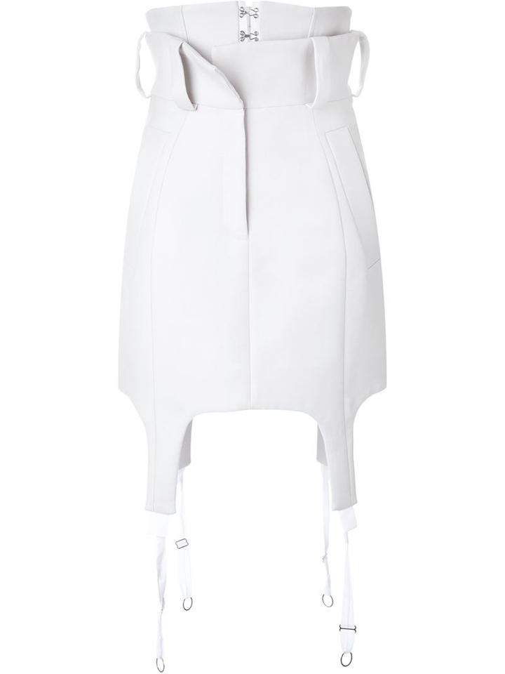 Anne Sofie Madsen Asymmetric Skirt, Women's, Size: Large, White, Wool