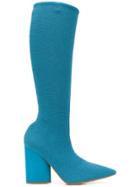 Yeezy Knee High Sock Boots - Blue