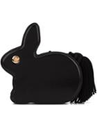 Hillier Bartley Tassel Rabbit Clutch Bag, Women's, Black