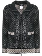 Chanel Vintage Standing Collar Knitted Jacket - Black