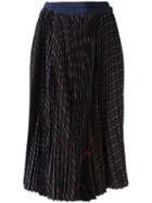 Sacai - Pleated Striped Skirt - Women - Cupro - 1, Blue, Cupro