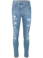 Balmain Distressed Slim Jeans - Blue