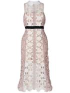 Self-portrait Floral Patch Midi Dress - Multicolour