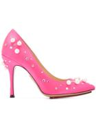 Charlotte Olympia Bacall Embellished Pumps - Pink & Purple