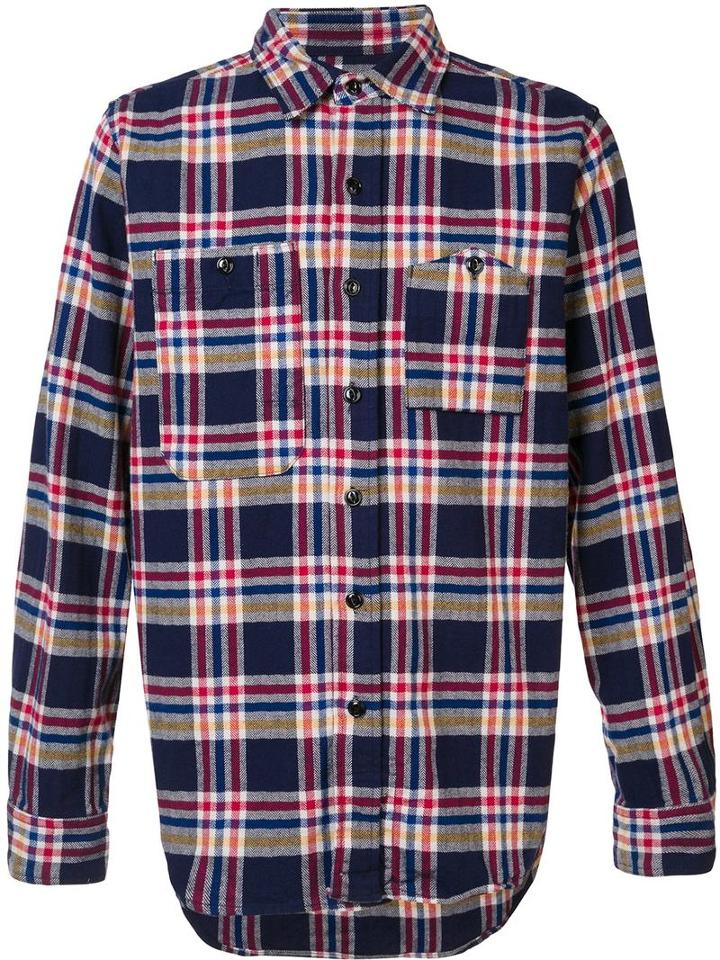 Engineered Garments Checked Shirt, Men's, Size: Xl, Cotton/polyester/wool