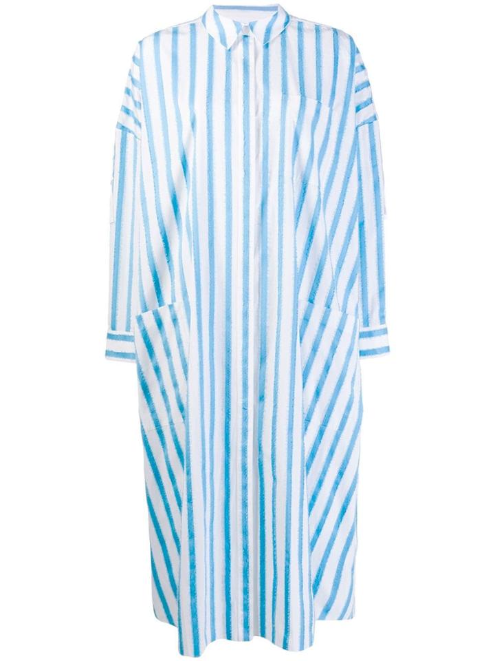 Maison Rabih Kayrouz Striped Oversized Shirt Dress - Blue