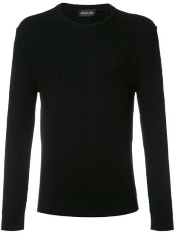 Exemplaire English Ribbed Crew Neck Jumper, Size: Xl, Black, Cashmere