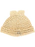 Federica Moretti Top Bow Beanie, Women's, Nude/neutrals, Straw