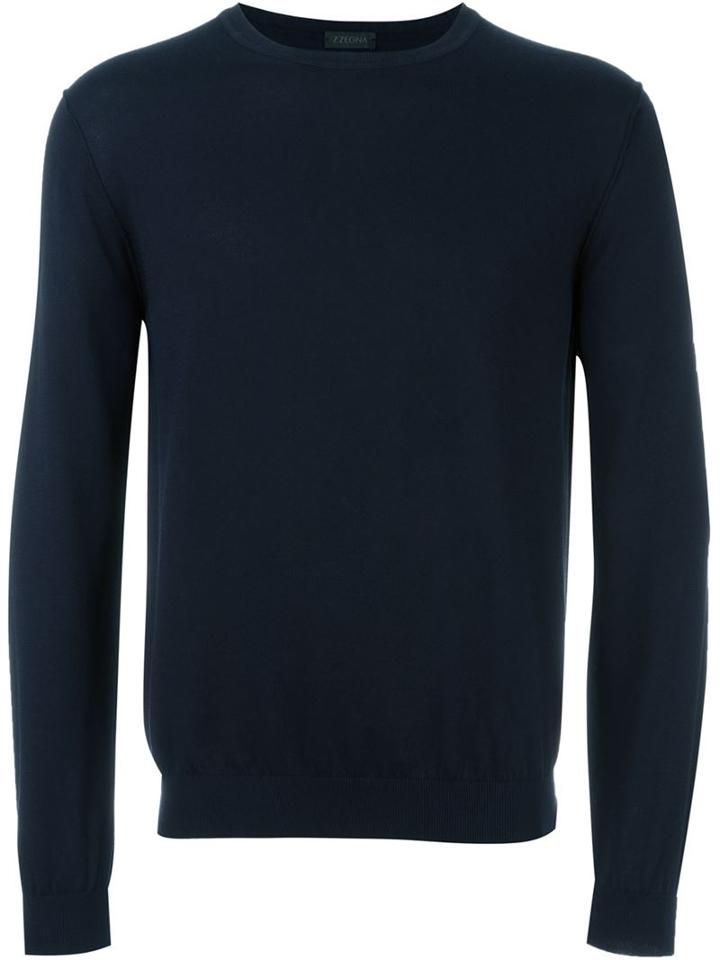 Z Zegna Crew Neck Fine Knit Jumper
