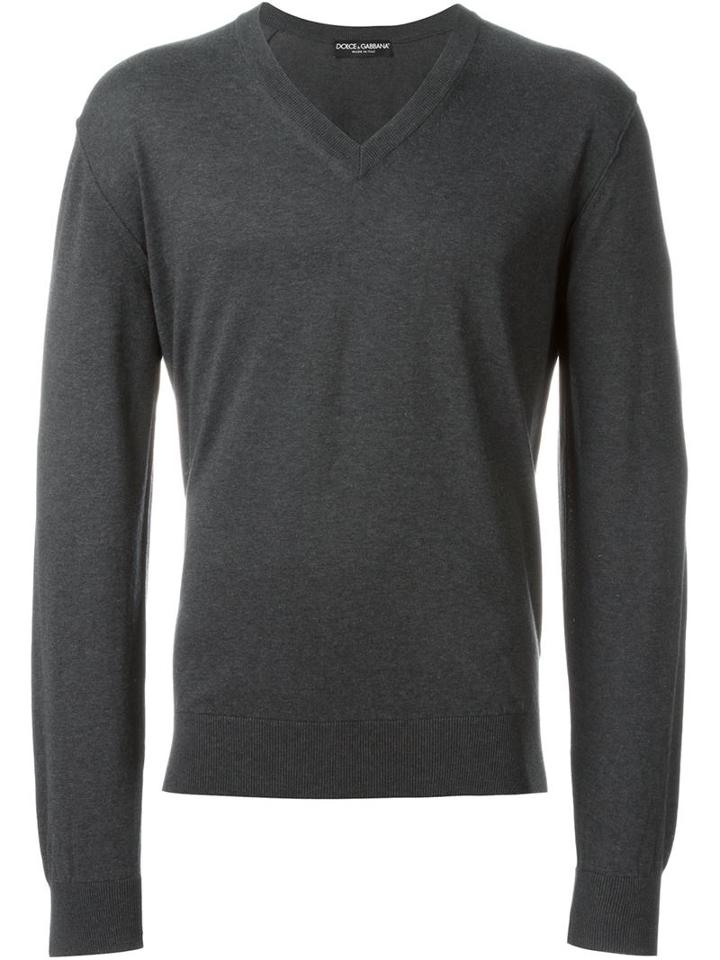 Dolce & Gabbana Fine Knit V-neck Jumper