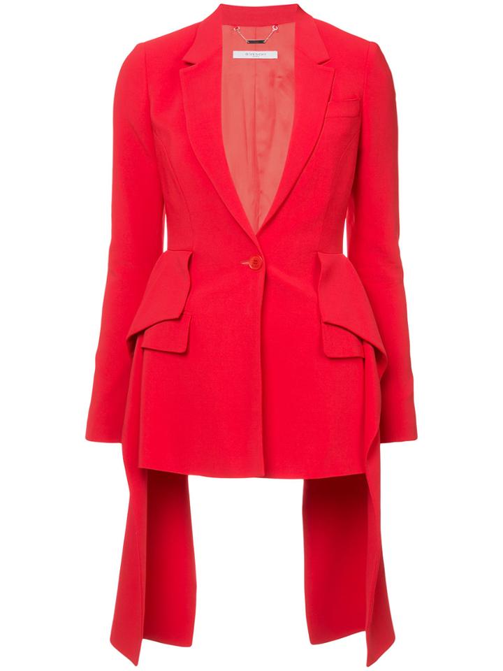 Givenchy Frill-tail Fitted Blazer - Red