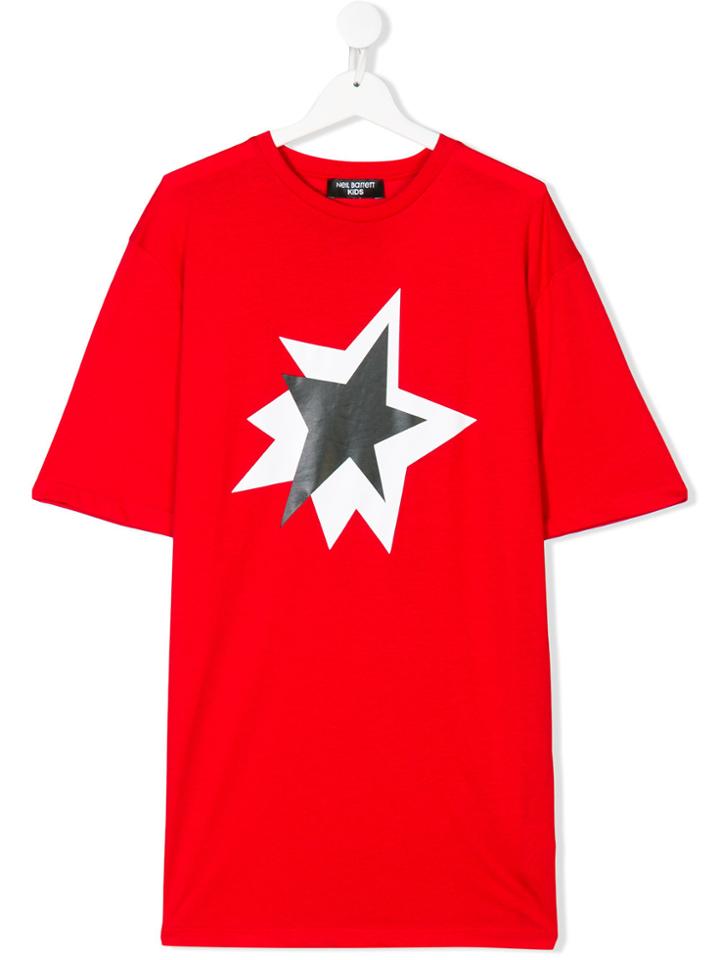 Neil Barrett Kids Teen Star Print T-shirt - Red