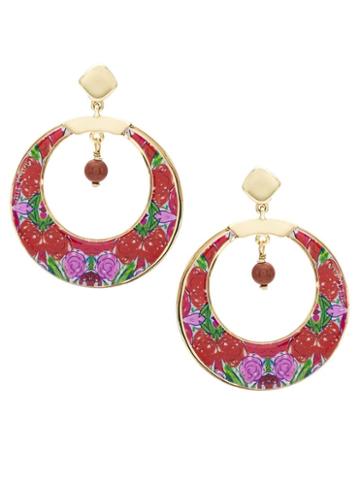 Francesca Romana Diana Gold Pleated Hoop Earring
