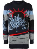 Diesel Black Gold 'landscape' Pullover, Men's, Size: Large, Blue, Acrylic/wool