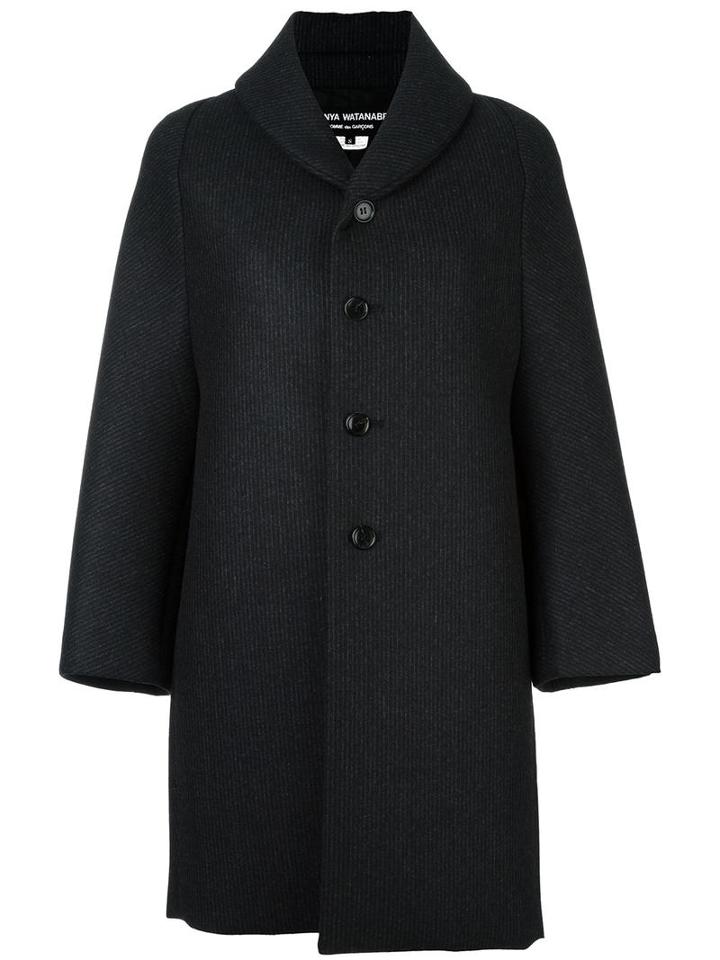 Junya Watanabe Comme Des Garçons Single Breasted Coat, Women's, Size: Medium, Black, Nylon/cupro/wool