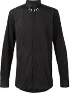 Neil Barrett Lightning Bolt Printed Bib Shirt, Men's, Size: 40, Black, Cotton