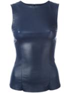 Drome - Fitted Top - Women - Nappa Leather - Xs, Blue, Nappa Leather