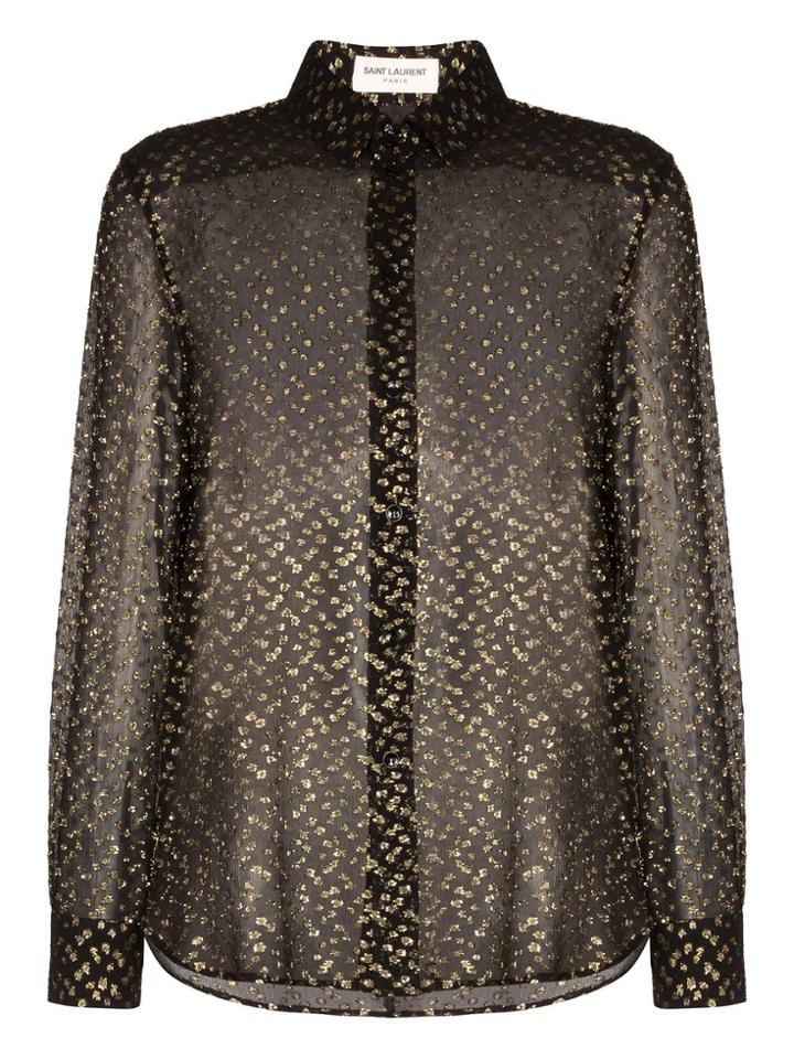 Saint Laurent Polka-dot Shirt - Black