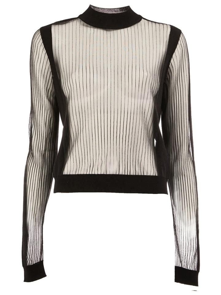 Maison Margiela Sheer Ribbed Jumper - Black