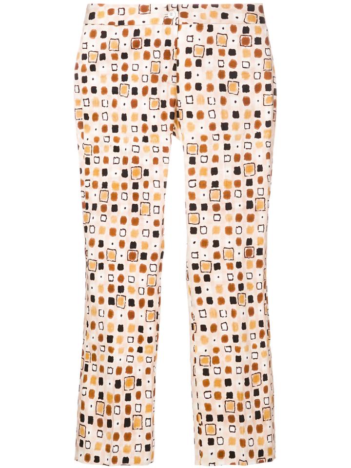 Meme Cropped Printed Trousers - Multicolour