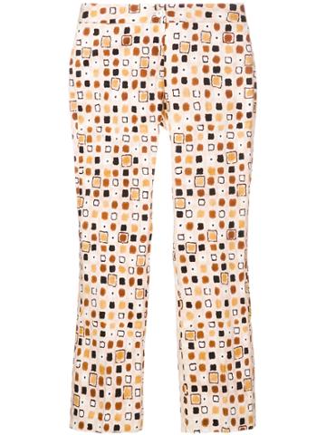 Meme Cropped Printed Trousers - Multicolour