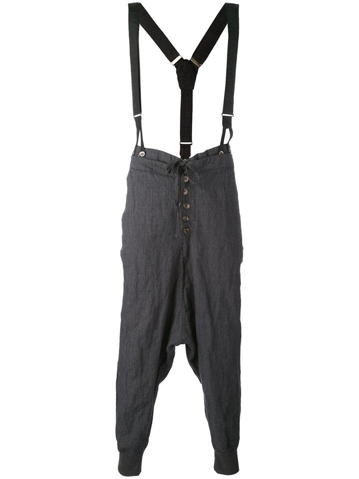 Greg Lauren - Striped Drop-crotch Trousers - Men - Cotton - 2, Grey, Cotton