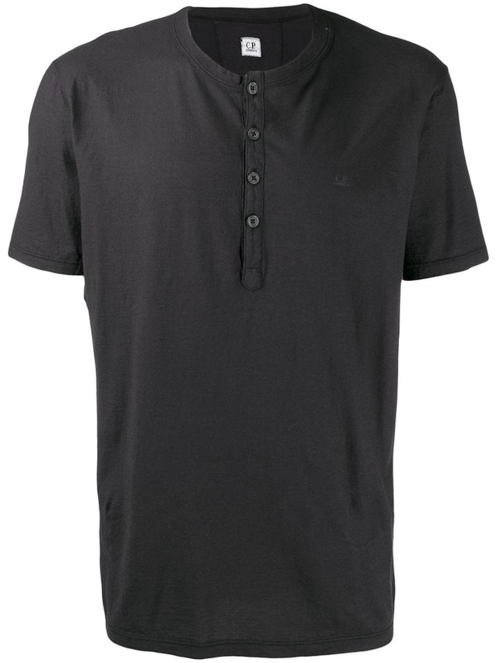 Cp Company Buttoned T-shirt - Black