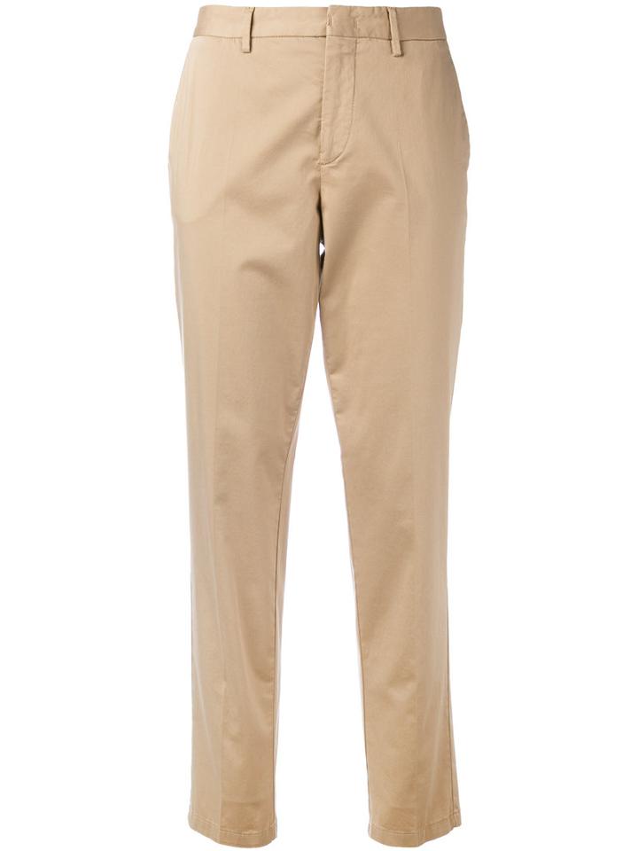 Pt01 - Cropped Trousers - Women - Cotton/spandex/elastane - 48, Nude/neutrals, Cotton/spandex/elastane