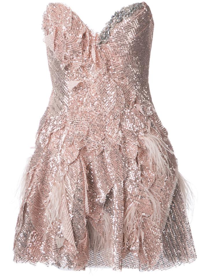 Trash Couture Morano Crystal Dress, Women's, Size: Small, Grey, Silk Satin