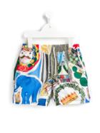 Dolce & Gabbana Kids Sicilian Print Swim Shorts, Boy's, Size: 8 Yrs, Blue