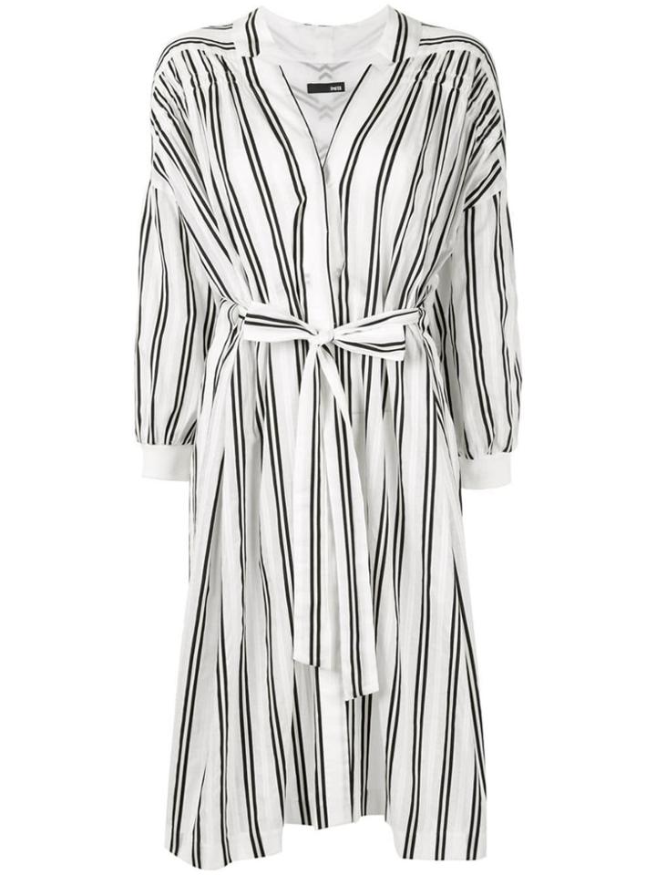 Frei Ea Striped Shirt Dress - White
